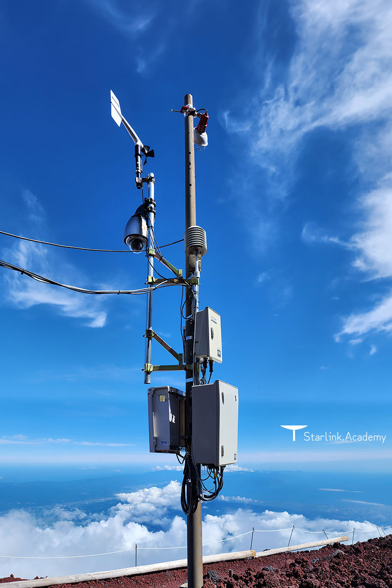 富士山8合目の気象観測システムをスターリンクで運用